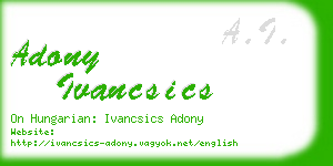 adony ivancsics business card
